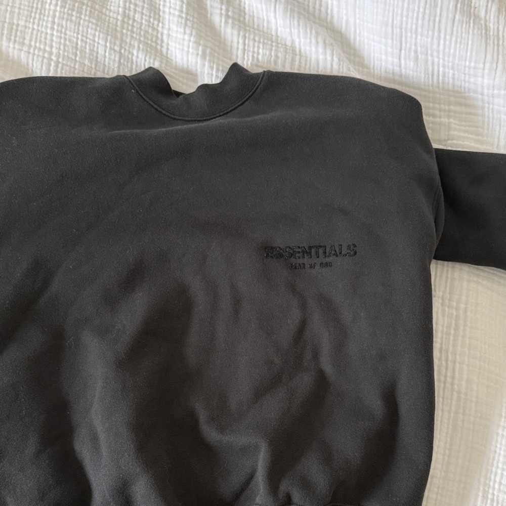 Essentials Charcoal Crewneck Sweater for Men